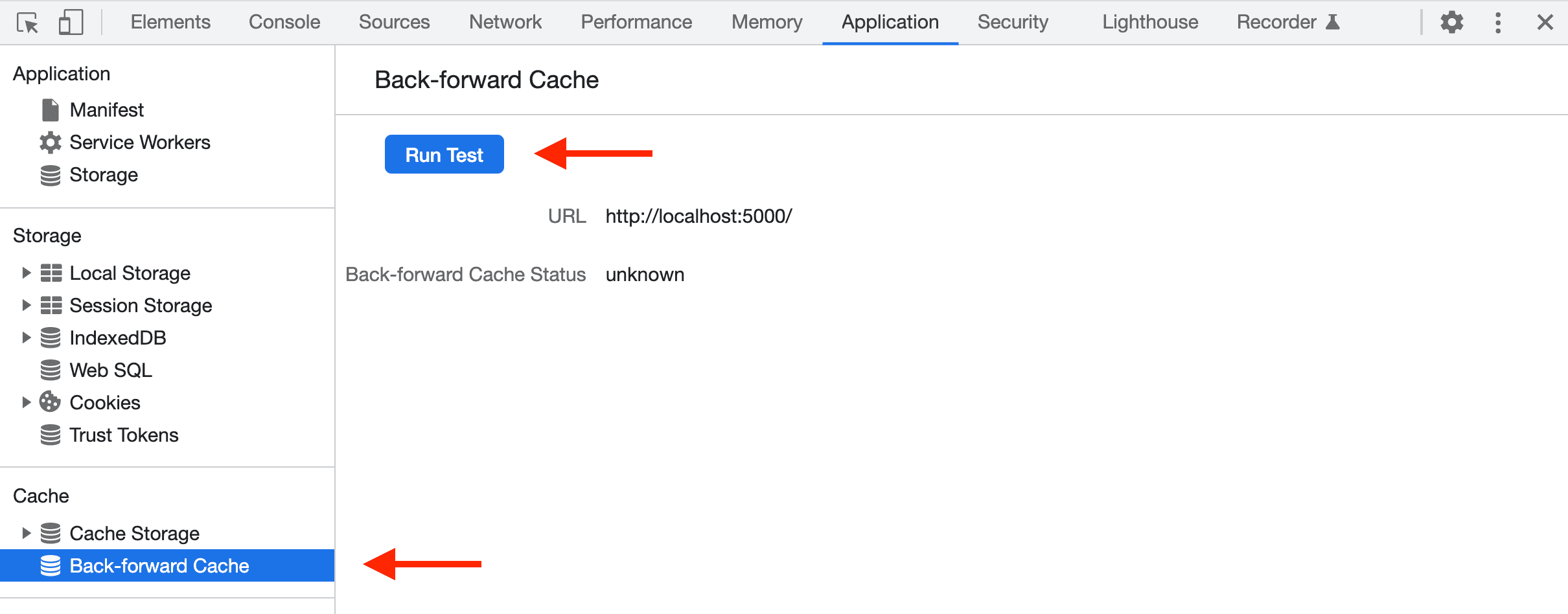 DevTools-এ ব্যাক-ফরোয়ার্ড ক্যাশে প্যানেল