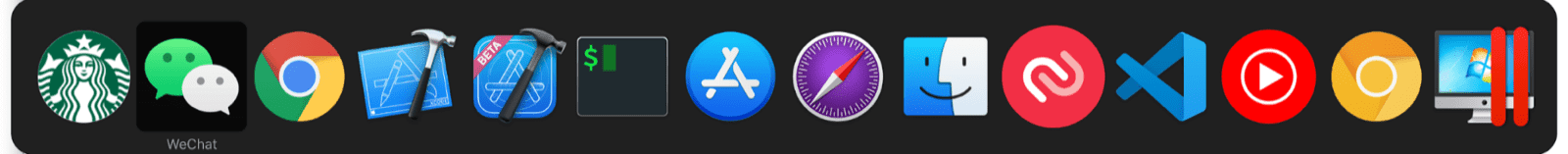 macOS 多任务切换器除了常规 macOS 应用外，还包含迷你应用。