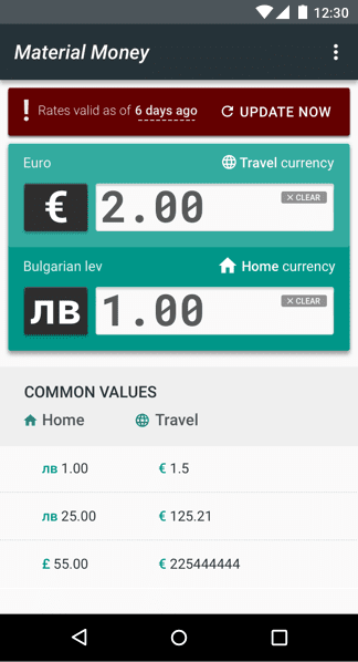اپلیکیشن Material Money قدیمی شده است.