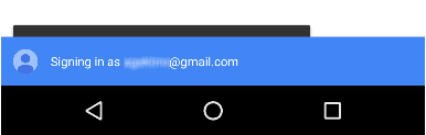 Messaggio popup blu che indica che l'utente sta accedendo.