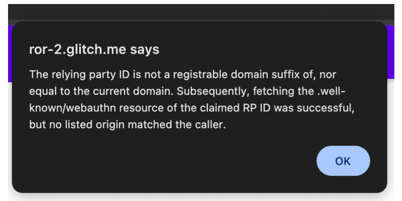 Chrome 中的错误消息弹出式窗口。