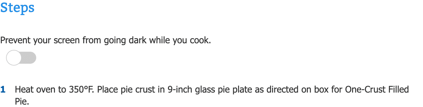 Nút bật/tắt khoá chế độ thức Pillsbury.com