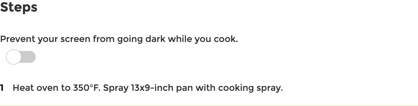 Nút bật/tắt khoá chế độ thức của Tablespoon.com